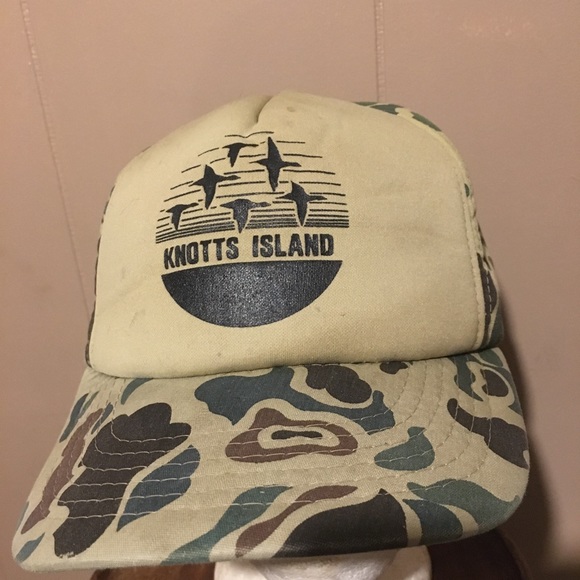Vintage knotts island duck hunting hat vintage old school camo print SnapBack - Picture 2 of 6